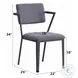 Cargo Gray Fabric and Gunmetal Dining Chair Set of 2