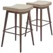 Divat Beige And Walnut Counter Height Stool Set Of 2
