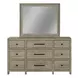 Proximity Place Barley Buff 9 Drawer Dresser and Square Mirror