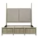 Proximity Place Barley Buff and Beige King Upholstered Poster Bed
