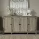 Central Place Barley Buff and White 4 Door Stone Top Accent Buffet