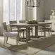 Proximity Place Barley Buff and Beige Upholstered 5 Piece Extendable Double Pedestal Base Dining Set