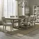 Proximity Place Barley Buff and Beige Upholstered 7 Piece Extendable Double Pedestal Dining Set