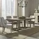 Central Place Barley Buff and Beige 5 Piece Extendable Double Pedestal Base Dining Set