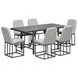Navarro Outdoor Dining Gray Upholstered Outdoor Bar Stool Set of 2
