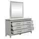 Reflections Pearl White and Rhinestone 6 Drawer Dresser with LED in Mirror