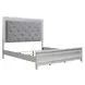 Reflections Pearl White and Gray King Upholstered Panel Bed with LED