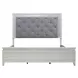 Reflections Pearl White and Gray King Upholstered Panel Bed with LED