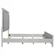 Reflections Pearl White and Gray King Upholstered Panel Bed with LED