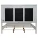 Reflections Pearl White and Gray King Upholstered Panel Bed with LED