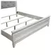 Reflections Pearl White and Gray King Upholstered Panel Bed with LED