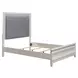 Reflections Pearl White and Gray Queen Upholstered Panel Bed with LED