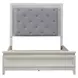 Reflections Pearl White and Gray Queen Upholstered Panel Bed with LED