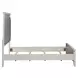 Reflections Pearl White and Gray Queen Upholstered Panel Bed with LED