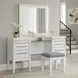 Reflections Gray Upholstered Vanity Stool