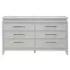 Reflections Pearl White and Rhinestone 6 Drawer Dresser with LED