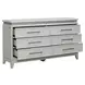 Reflections Pearl White and Rhinestone 6 Drawer Dresser with LED