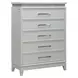 Reflections Pearl White and Rhinestone 5 Drawer Chest with LED