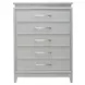 Reflections Pearl White and Rhinestone 5 Drawer Chest with LED