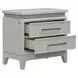 Reflections Pearl White and Rhinestone 2 Drawer Nightstand with USB Charging