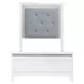 Reflections Pearl White and Gray Twin Upholstered Panel Bed with LED