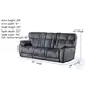 Wild Card Brady Charcoal Power Headrest Zero Gravity Reclining 92" Sofa with USB ports