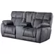 Wild Card Charcoal 82" Power Reclining Console Loveseat with Power Headrest and USB Charging