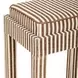 Kora Brown and White Upholstered Accent Stool