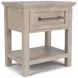 Bennett Frosted Gray 1 Drawer Nightstand with USB Charging