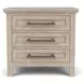 Bennett Frosted Gray 3 Drawer Nightstand with USB Charging