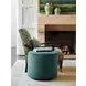 Waverly Silverado Green Upholstered Round Swivel Ottoman