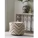 Silverado Brown Upholstered Round Waverly Swivel Ottoman