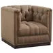 Freemont Silverado Dark Mocha Upholstered Swivel Chair with Nailhead Trim