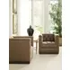 Freemont Silverado Dark Mocha Upholstered Swivel Chair with Nailhead Trim