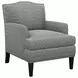 Walton Blue and White Upholstered Lounge Chair with Nailhead Trim