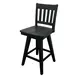 Wooden Barstools Black Slat Back Swivel Bar Stool Set of 2