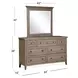 Paxton Place Dovetail Gray 7 Drawer Dresser with Rectangular Mirror