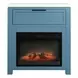 Fireside Consoles Indigo and White Sintered Stone Top Fireside Console with USB Charging