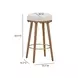 Oodle Cream and Light Walnut Performance Vegan Mohair Upholstered Bar Stool