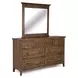 Bay Creek Toasted Nutmeg 7 Drawer Dresser with Rectangular Mirror