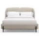 Madera Beige And Modern Walnut Upholstered Panel Bed Room Set