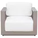 Tavira Stinson White Performance Fabric Upholstered Outdoor Arm Chair