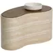 Ishiko Light Brown and Warm Brown Free Form Medium Concrete Top Outdoor Cocktail Table