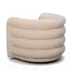 Curves Peach Performance Fabric Upholstered Swivel Accent Chair