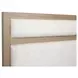 Meadowrise Sandstone Beige and White Queen Upholstered Panel Bed