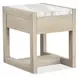 Northcrest Gallery Buff and Antique Silver Rectangular Marble Top End Table