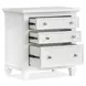 Harborwick White Dove White 3 Drawer Nightstand with USB Charging