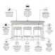 Islamorada Dapple Gray Performance Fabric Upholstered Rectangular Console Table with Stools and USB Charging