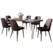 Nature's Edge Slate and Dark Brown 79" 7 Piece Dining Set