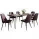 Nature's Edge Slate and Dark Brown 79" 7 Piece Dining Set